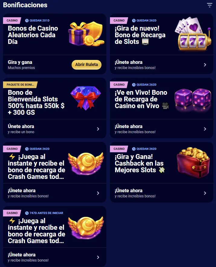Promociones actuales de Spinay Casino